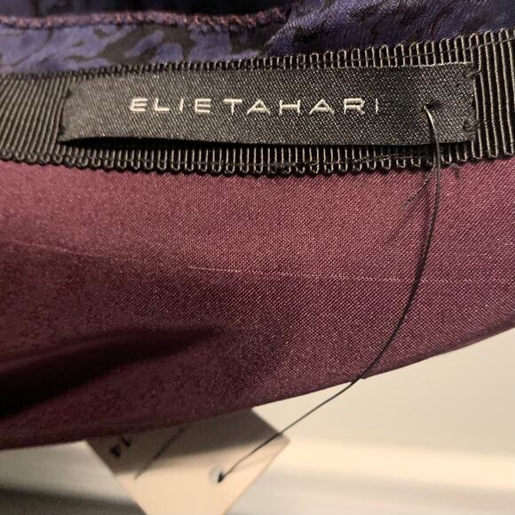 Elie Tahari Women's Velvet Burnout Raven Skirt Size 14 NEW Purple Whimsigoth - Picture 6 of 8